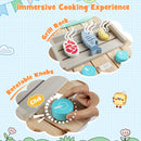 Outdoor Kids Play Kitchen Set Wooden Toy Kitchen Playset with Removable Sink