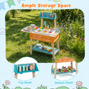 Outdoor Kids Play Kitchen Set Wooden Toy Kitchen Playset with Removable Sink by DirectDeals
