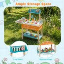 Outdoor Kids Play Kitchen Set Wooden Toy Kitchen Playset with Removable Sink by LJGDeals