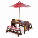 Kids Wooden Picnic Table Set with Umbrella and Sand Boxes by LJGDeals