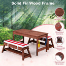 Kids Wooden Picnic Table Set with Umbrella and Sand Boxes by DirectDeals