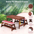 Kids Wooden Picnic Table Set with Umbrella and Sand Boxes by LJGDeals