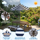 Kids Wooden Picnic Table Set with Umbrella and Sand Boxes by DirectDeals