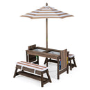Kids Wooden Picnic Table Set with Umbrella and Sand Boxes by LJGDeals