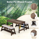 Kids Wooden Picnic Table Set with Umbrella and Sand Boxes by LJGDeals