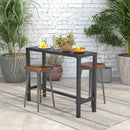 48/55 Inch Outdoor Bar Table with Waterproof Top and Heavy-duty Metal Frame by DirectDeals