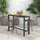 48/55 Inch Outdoor Bar Table with Waterproof Top and Heavy-duty Metal Frame by LJGDeals