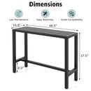 48/55 Inch Outdoor Bar Table with Waterproof Top and Heavy-duty Metal Frame by DirectDeals
