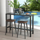 48/55 Inch Outdoor Bar Table with Waterproof Top and Heavy-duty Metal Frame by LJGDeals