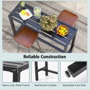 48/55 Inch Outdoor Bar Table with Waterproof Top and Heavy-duty Metal Frame by LJGDeals