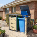 Outdoor Metal Garbage Bin Storage Shed for 2 Trash Cans by LJGDeals