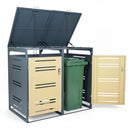 Outdoor Metal Garbage Bin Storage Shed for 2 Trash Cans by LJGDeals