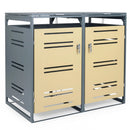 Outdoor Metal Garbage Bin Storage Shed for 2 Trash Cans by LJGDeals