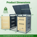 Outdoor Metal Garbage Bin Storage Shed for 2 Trash Cans by LJGDeals