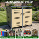 Outdoor Metal Garbage Bin Storage Shed for 2 Trash Cans by LJGDeals