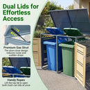 Outdoor Metal Garbage Bin Storage Shed for 2 Trash Cans by LJGDeals