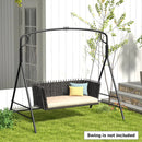 Outdoor Metal Swing Frame with Extra Side Bars-Black by LJGDeals