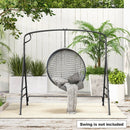 Outdoor Metal Swing Frame with Extra Side Bars-Black by LJGDeals