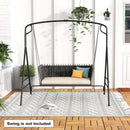 Outdoor Metal Swing Frame with Extra Side Bars-Black by LJGDeals