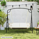 Outdoor Metal Swing Stand with 4 Support Bars and 2 Hanging Ways-Black by LJGDeals