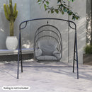 Outdoor Metal Swing Stand with 4 Support Bars and 2 Hanging Ways-Black by LJGDeals