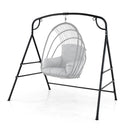 Outdoor Metal Swing Stand with 4 Support Bars and 2 Hanging Ways-Black by LJGDeals