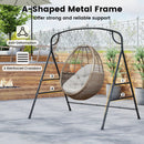 Outdoor Metal Swing Stand with 4 Support Bars and 2 Hanging Ways-Black by LJGDeals