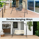 Outdoor Metal Swing Stand with 4 Support Bars and 2 Hanging Ways-Black by LJGDeals