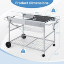Outdoor Movable Grill Table for 18/22 Inch Weber Original Kettle for Camping by DirectDeals