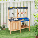 Outdoor Mud Kids Kitchen Playset Wooden Pretend Play Toy with Kitchenware by LJGDeals