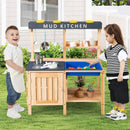 Outdoor Mud Kids Kitchen Playset Wooden Pretend Play Toy with Kitchenware by LJGDeals