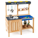 Outdoor Mud Kids Kitchen Playset Wooden Pretend Play Toy with Kitchenware by LJGDeals