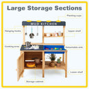 Outdoor Mud Kids Kitchen Playset Wooden Pretend Play Toy with Kitchenware by LJGDeals