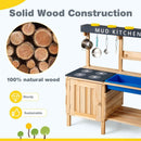 Outdoor Mud Kids Kitchen Playset Wooden Pretend Play Toy with Kitchenware by LJGDeals