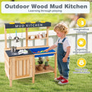 Outdoor Mud Kids Kitchen Playset Wooden Pretend Play Toy with Kitchenware by LJGDeals