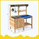 Outdoor Mud Kids Kitchen Playset Wooden Pretend Play Toy with Kitchenware by LJGDeals