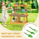 Outdoor Mud Kitchen for Kids Wooden Play Kitchen Toy for Boys Girls Aged 3-8-Yellow by LJGDeals