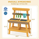 Outdoor Mud Kitchen for Kids Wooden Play Kitchen Toy for Boys Girls Aged 3-8-Yellow by LJGDeals