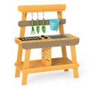 Outdoor Mud Kitchen for Kids Wooden Play Kitchen Toy for Boys Girls Aged 3-8-Yellow by LJGDeals
