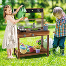 Outdoor Mud Kitchen for Kids with Rotatable Faucet and Removable Sink-Natural by LJGDeals