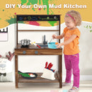 Outdoor Mud Kitchen for Kids with Rotatable Faucet and Removable Sink-Natural by LJGDeals