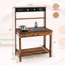 Outdoor Mud Kitchen for Kids with Rotatable Faucet and Removable Sink-Natural by LJGDeals
