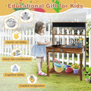 Outdoor Mud Kitchen for Kids with Rotatable Faucet and Removable Sink-Natural by LJGDeals