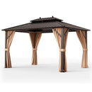 Outdoor Oasis Ultimate Combo: All-Weather Rattan Seating Set with Hardtop Gazebo Shelter by LJGDeals