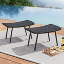 All Weather Outdoor Ottomans Set Patio Footrest Seats Set with Sturdy Metal Legs -Brown by LJGDeals