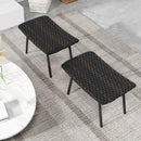 All Weather Outdoor Ottomans Set Patio Footrest Seats Set with Sturdy Metal Legs -Brown by LJGDeals