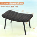 All Weather Outdoor Ottomans Set Patio Footrest Seats Set with Sturdy Metal Legs -Brown by LJGDeals
