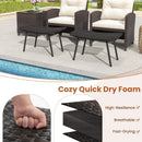 All Weather Outdoor Ottomans Set Patio Footrest Seats Set with Sturdy Metal Legs -Brown by LJGDeals