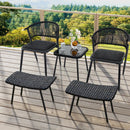 All Weather Outdoor Ottomans Set Patio Footrest Seats Set with Sturdy Metal Legs -Brown by LJGDeals