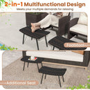 All Weather Outdoor Ottomans Set Patio Footrest Seats Set with Sturdy Metal Legs -Brown by LJGDeals